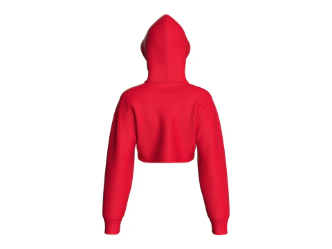 Girls Printed Cropped Hoodie 3D Model