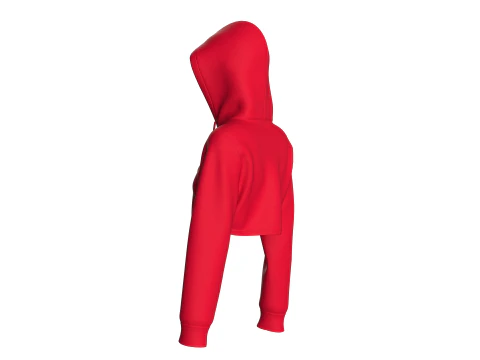 Girls Printed Cropped Hoodie 3D Model