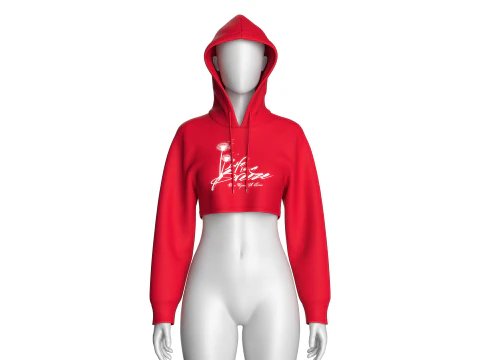 Girls Printed Cropped Hoodie 3D Model