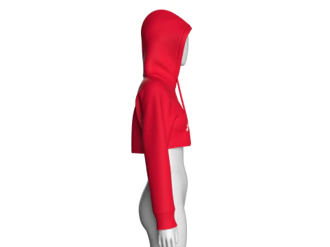 Girls Printed Cropped Hoodie 3D Model