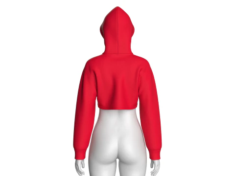 Girls Printed Cropped Hoodie 3D Model