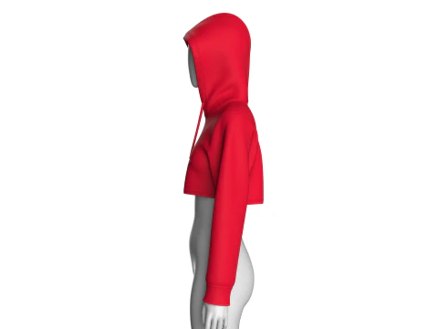 Girls Printed Cropped Hoodie 3D Model