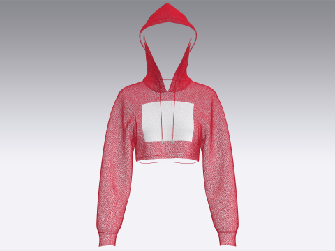 Moletom com capuz estampado para meninas Modelo 3D