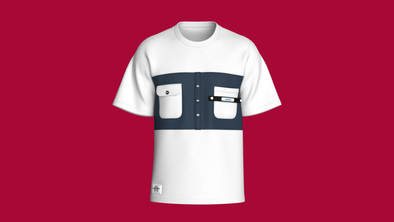 Men Double Pocket T-shirt With Patch 3D Model .c4d .max .obj .3ds .fbx .stl .blend