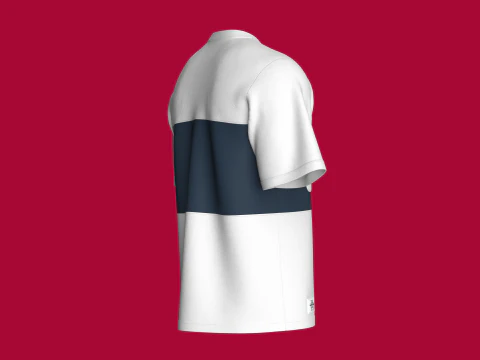 Camiseta masculina de bolso duplo com remendo Modelo 3D