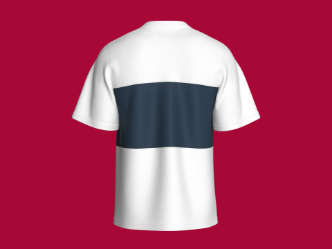 Men Double Pocket T-shirt With Patch 3D Model