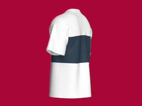 Camiseta masculina de bolso duplo com remendo Modelo 3D