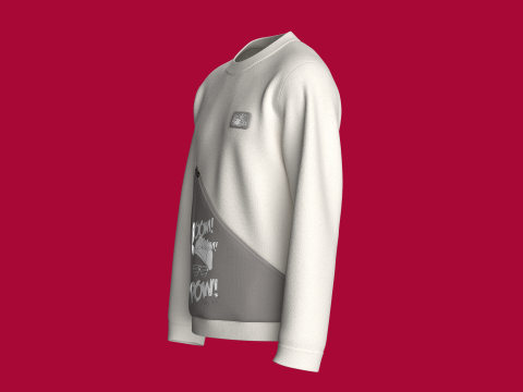 Men Printed Pocket Sweatshirt With Patch - BOOM 3D Model