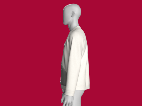 Men Printed Pocket Sweatshirt With Patch - BOOM 3D Model