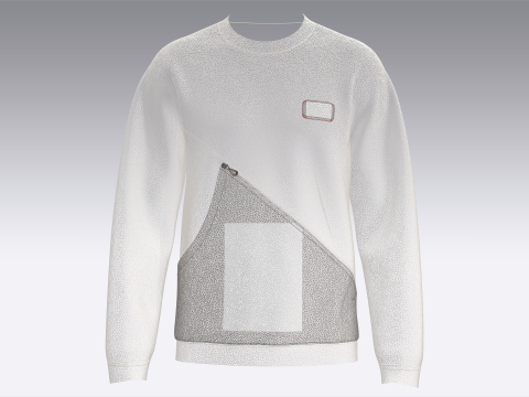 Men Printed Pocket Sweatshirt With Patch - BOOM 3D Model