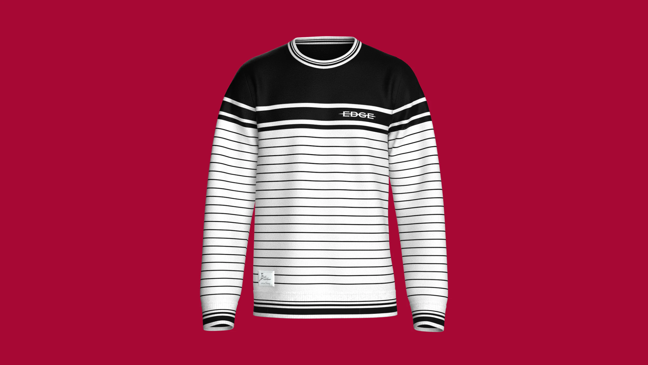 Men Striped Sweatshirt With Patch 3D Model .c4d .max .obj .3ds .fbx .stl .blend