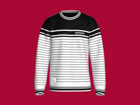 Moletom Masculino Listrado Com Patch Modelo 3D