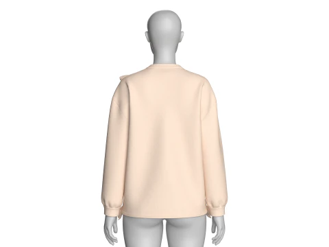 Moletom com babado diagonal para meninas Modelo 3D