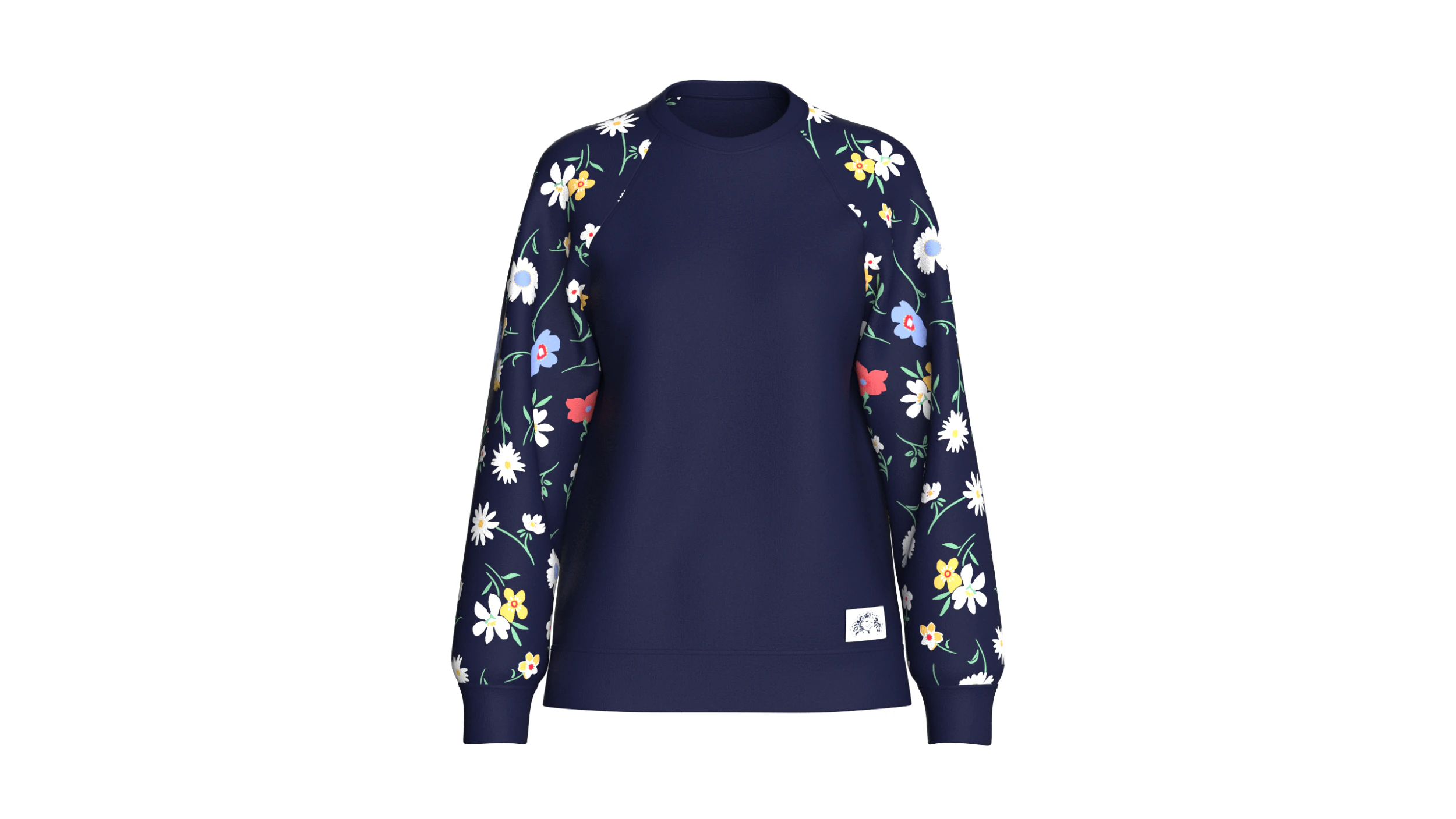 Girls Flower Print Raglan Sleeve Sweatshirt V2 3D Model .c4d .max .obj .3ds .fbx .stl .blend 