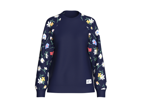 Sweat-shirt &agrave; manches raglan et imprim&eacute; floral pour fille V2 Modèle 3D