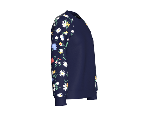 女童花卉印花插肩袖套头衫 V2 3D 模型