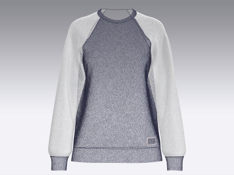 女童花卉印花插肩袖套头衫 V2 3D 模型