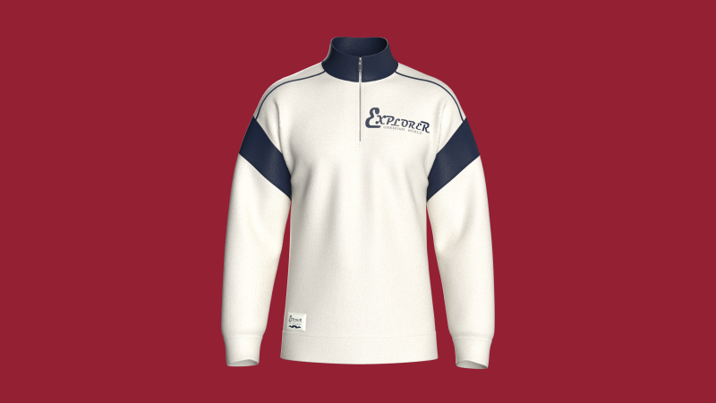 Men Shoulder Drop Printed Sweatshirt With Patch 3D Model .c4d .max .obj .3ds .fbx .stl .blend