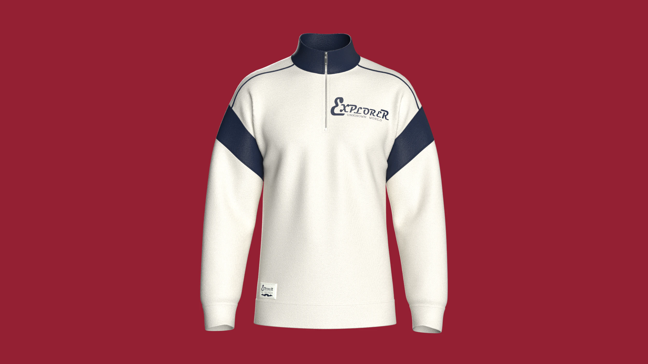 Men Shoulder Drop Printed Sweatshirt With Patch 3D Model .c4d .max .obj .3ds .fbx .stl .blend 