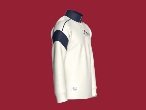 Men Shoulder Drop Printed Sweatshirt With Patch 3D Model
