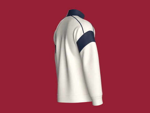 Men Shoulder Drop Printed Sweatshirt With Patch 3D Model