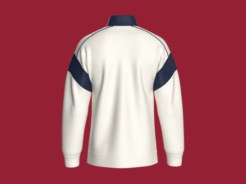 Men Shoulder Drop Printed Sweatshirt With Patch 3D Model