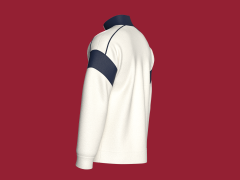 Men Shoulder Drop Printed Sweatshirt With Patch 3D Model