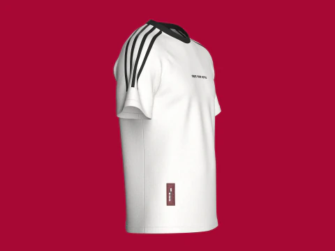 Men Striped Raglan T-Shirt With Patch 3D Model