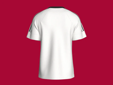 Men Striped Raglan T-Shirt With Patch 3D Model