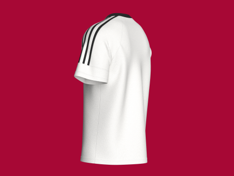 Men Striped Raglan T-Shirt With Patch 3D Model