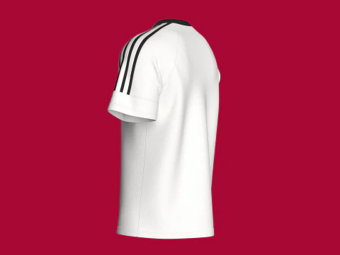 Men Striped Raglan T-Shirt With Patch 3D Model
