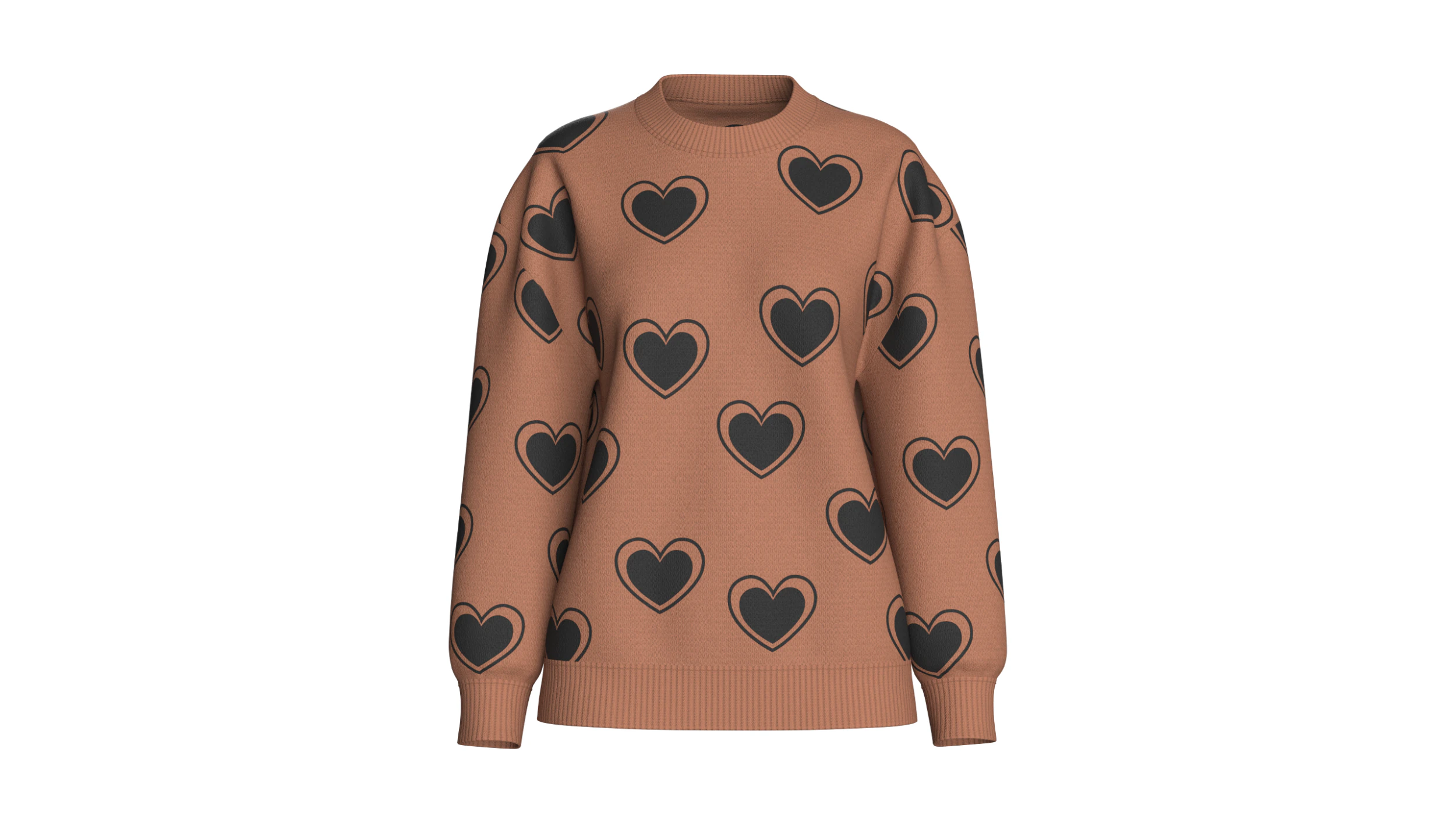 Girl Love Printed Shoulder Drop Sweater 3D Model .c4d .max .obj .3ds .fbx .stl .blend