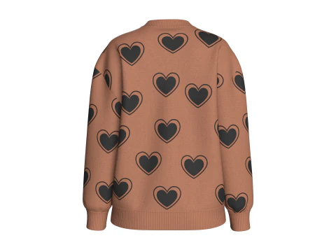 Girl Love Printed Shoulder Drop Sweater 3D Model