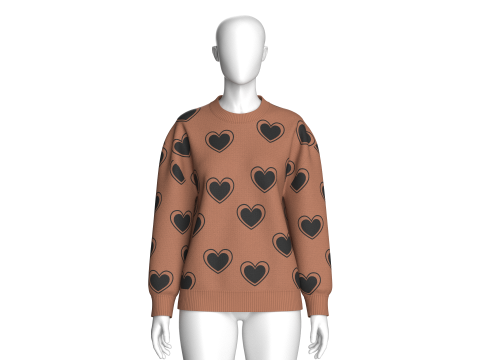 Su&eacute;ter estampado de ombro com estampa Girl Love Modelo 3D