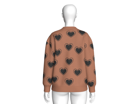 Su&eacute;ter estampado de ombro com estampa Girl Love Modelo 3D