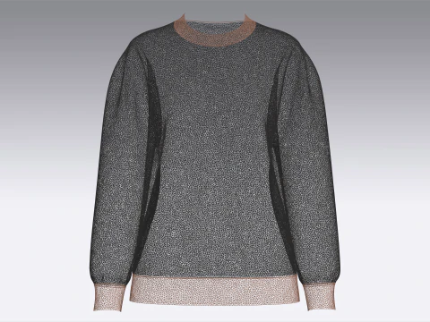 Girl Love Printed Shoulder Drop Sweater 3D Model