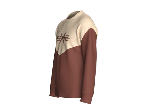 Moletom Masculino Estampado Ombro Com Patch - EDGE Modelo 3D