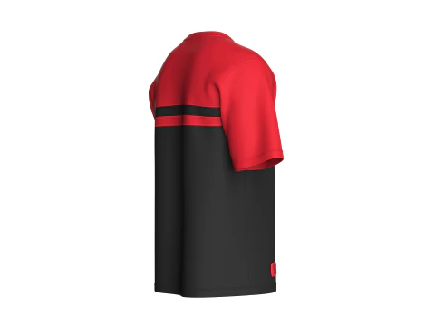 Men Red And Black T-shirt With Patch 3D Model