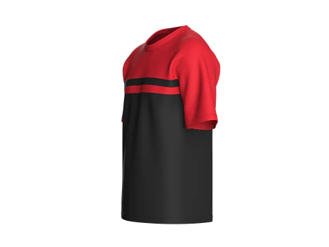 Men Red And Black T-shirt With Patch 3D Model