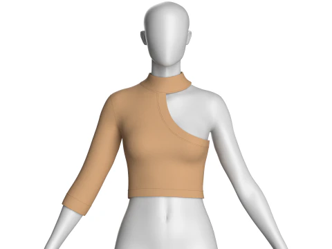 Dziewczęcy modny kr&oacute;tki top V6 Model 3D