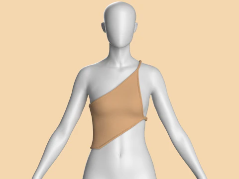 Dziewczęcy modny kr&oacute;tki top V7 Model 3D