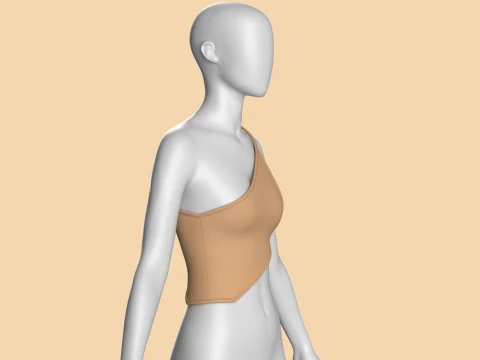 Kız &Ccedil;ocuk Modası Crop Top V7 3D Model
