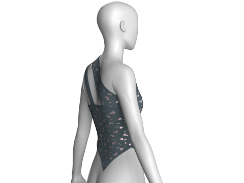 ガールズプリントクロップトップ V4 3Dモデル