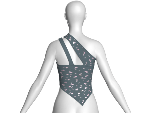 ガールズプリントクロップトップ V4 3Dモデル