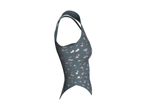 ガールズプリントクロップトップ V4 3Dモデル