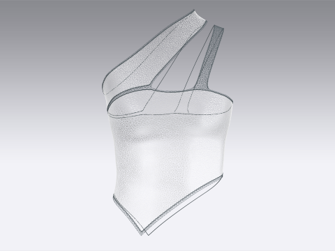 ガールズプリントクロップトップ V4 3Dモデル