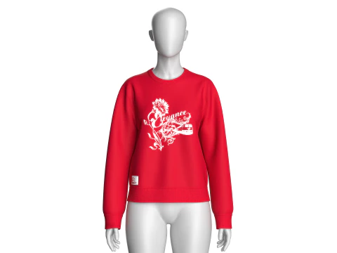 Girls Long Sleeve Printed Sweatshirt With Patch 3D Model