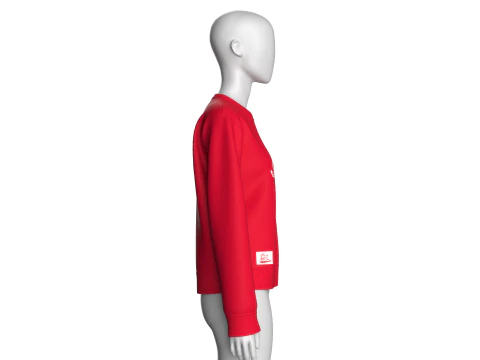 Girls Long Sleeve Printed Sweatshirt With Patch 3D Model