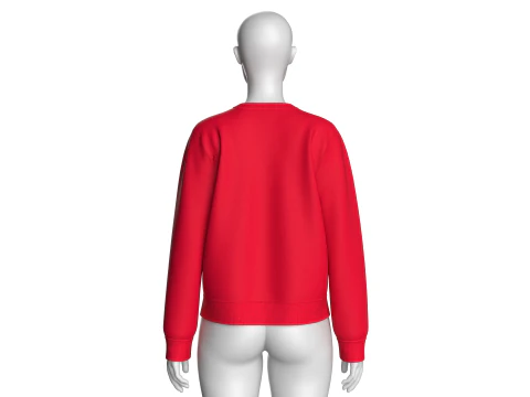 Girls Long Sleeve Printed Sweatshirt With Patch 3D Model