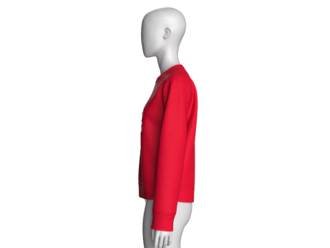 Girls Long Sleeve Printed Sweatshirt With Patch 3D Model